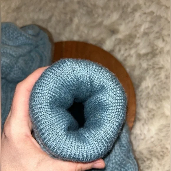 L.L. Bean Cable Knit Slipper Sock Leather Slippers Womens size 7.5 - Picture 6 of 7